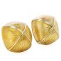 David Webb Enamel 18K Yellow Gold Dome Clip On Earrings 