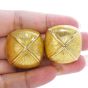 David Webb Enamel 18K Yellow Gold Dome Clip On Earrings 