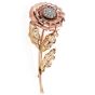 Cartier French Vintage Diamond 18K Gold Floral Retro Double Brooch Pin Set