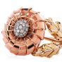 Cartier Vintage Diamond 14K Rose Gold Flower Brooch Pin 