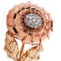 Cartier Vintage Diamond 14K Rose Gold Flower Brooch Pin 