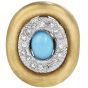 Estate Diamond 4.90ct Turquoise 18K Gold Elegant Large Earrings 