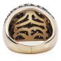 Floral Dome Fancy Brown Orange Diamond 18K Gold Wide Cocktail Ring 