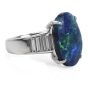 Excellent 7.53ct GIA Black Opal Diamond Platinum Oval Cocktail Ring