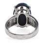 Excellent 7.53ct GIA Black Opal Diamond Platinum Oval Cocktail Ring