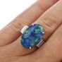 Excellent 7.53ct GIA Black Opal Diamond Platinum Oval Cocktail Ring