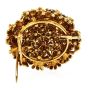 1980s Diamond Ruby Sapphire Emerald 18K Gold Floral Pin Brooch