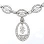 Estate 17.25 Diamond 18K White Gold Oval Drop Pendant Link Necklace