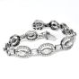 Estate Diamond 18K Gold Oval Style Link Bracelet-Dover Jewelry