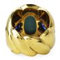 Estate 11.09cts Diamond Turquoise Heart Sapphire 18K Gold Cocktail Ring 