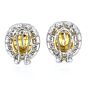 GIA 9.79cts Natural Yellow Diamond Halo Cluster Clip-On  Stud Earrings