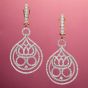 Estate 6.00Cts Diamond Gold Open Majestic Crown Dangle Drop Earrings