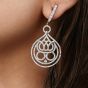 Estate 6.00Cts Diamond Gold Open Majestic Crown Dangle Drop Earrings