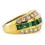 Tiffany & Co Diamond Emerald 18K Gold Channel Set Band Ring 