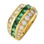 Tiffany & Co Diamond Emerald 18K Gold Channel Set Band Ring 
