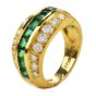 Tiffany & Co Diamond Emerald 18K Gold Channel Set Band Ring 
