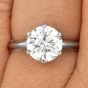 GIA 3.01Round Diamond Platinum Solitaire Engagement Ring