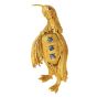 Vintage Sapphire 18K Gold Engraved Penguin Pin Brooch 