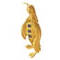 Vintage Sapphire 18K Gold Engraved Penguin Pin Brooch 