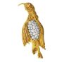 Vintage Diamond 18K Gold Platinum Penguin Pin Brooch 
