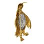 Vintage Diamond 18K Gold Platinum Penguin Pin Brooch 
