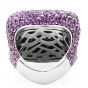 Modern10.50cts Pink Sapphire Diamond 18K Gold Wide Cocktail Ring 
