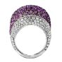 Modern10.50cts Pink Sapphire Diamond 18K Gold Wide Cocktail Ring 