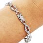 Vintage Diamond Platinum Elegant Geometric Link Bracelet-Dover Jewelry