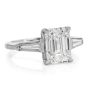 3.41cts GIA Emerald-Cut Diamond Baguette Platinum Engagement Ring