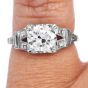 GIA 1.42 Carat Diamond Platinum Vintage Deco Engagement Ring