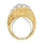 Vintage Diamond Cluster 18K Gold Dome Nugget Cocktail Ring