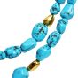 Vintage Turquoise 18K Gold GIA-Bead Spacers Necklace
