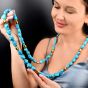 Vintage Turquoise 18K Gold GIA-Bead Spacers Necklace
