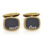 Chopard Vintage Happy Diamond Onyx 18K Yellow Gold Men's Cufflinks