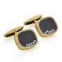 Chopard Vintage Happy Diamond Onyx 18K Yellow Gold Men's Cufflinks