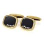 Chopard Vintage Happy Diamond Onyx 18K Yellow Gold Men's Cufflinks