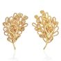  Vintage Akoya Pearl Diamond 22K Gold Rope Flower Bouquet Earrings