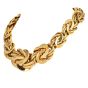 Retro 18K Yellow Gold Byzantine Graduated Woven Solid Link Necklace