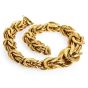 Retro 18K Yellow Gold Byzantine Graduated Woven Solid Link Necklace