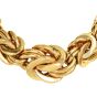 Retro 18K Yellow Gold Byzantine Graduated Woven Solid Link Necklace