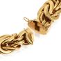 Retro 18K Yellow Gold Byzantine Graduated Woven Solid Link Necklace