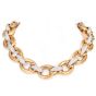 Italian 17.80cts Diamond 18K Gold Large Link Chain Necklace