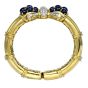 Estate Diamond Sapphire 18K Gold Bow Cuff Bangle Bracelet-Dover Jewelry