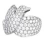 Cartier Dove Diamond 18K White Gold Pave Wide Cocktail Ring