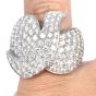 Cartier Dove Diamond 18K White Gold Pave Wide Cocktail Ring