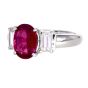 GIA Burma Ruby Diamond Platinum Engagement Ring