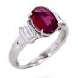 GIA Burma Ruby Diamond Platinum Engagement Ring