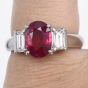 GIA Burma Ruby Diamond Platinum Engagement Ring