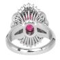 GIA Oval Cut Ruby Diamond Platinum Ballerina Cocktail Ring