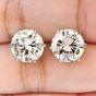 Estate 8.63cts Round Cut Diamond Platinum Stud Earrings-Dover Jewelry